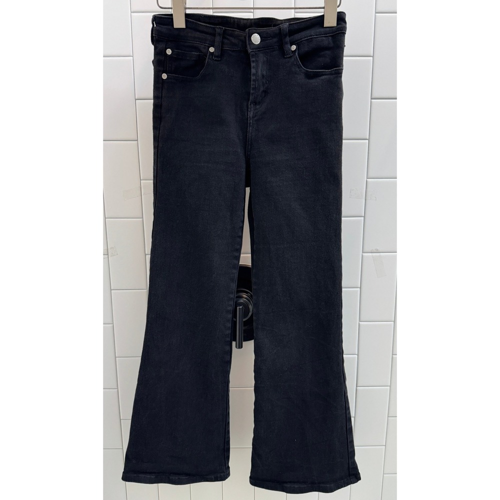 UNIF Flare Jeans Women 27 Black Retro Mid Rise Denim Pants Y2K Skater - Picture 12 of 12